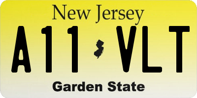 NJ license plate A11VLT