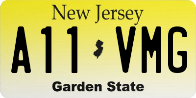 NJ license plate A11VMG