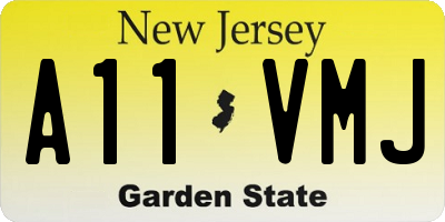 NJ license plate A11VMJ