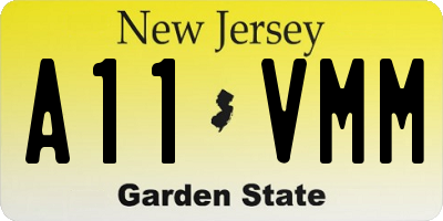 NJ license plate A11VMM