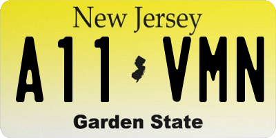 NJ license plate A11VMN