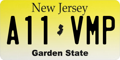 NJ license plate A11VMP