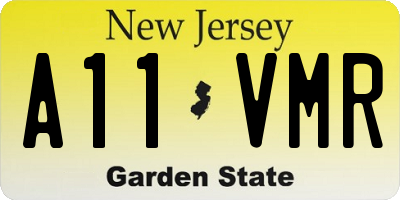 NJ license plate A11VMR