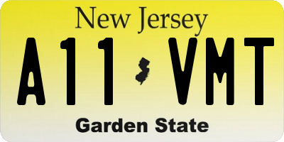 NJ license plate A11VMT