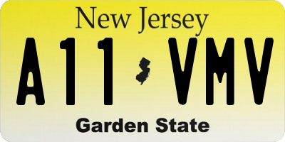 NJ license plate A11VMV