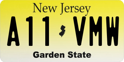 NJ license plate A11VMW