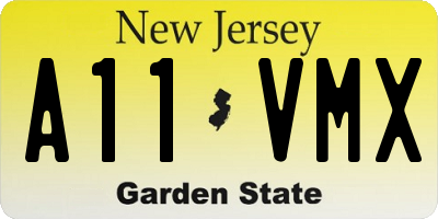 NJ license plate A11VMX