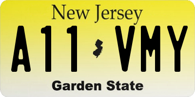 NJ license plate A11VMY