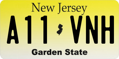 NJ license plate A11VNH