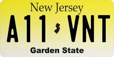 NJ license plate A11VNT