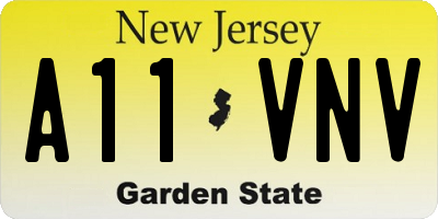 NJ license plate A11VNV