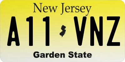 NJ license plate A11VNZ