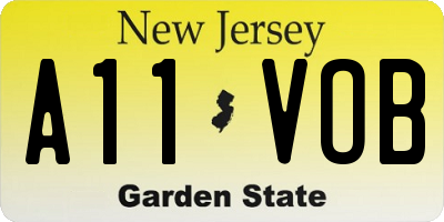 NJ license plate A11VOB
