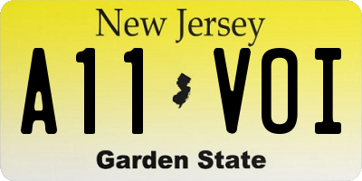 NJ license plate A11VOI
