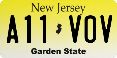 NJ license plate A11VOV