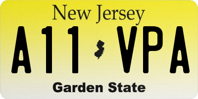 NJ license plate A11VPA