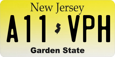 NJ license plate A11VPH