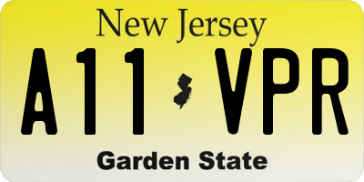 NJ license plate A11VPR