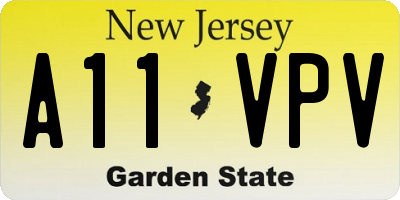 NJ license plate A11VPV