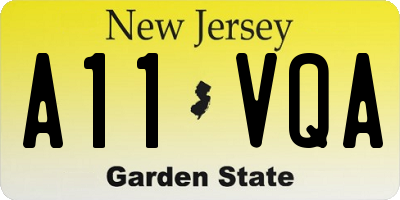NJ license plate A11VQA