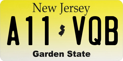 NJ license plate A11VQB