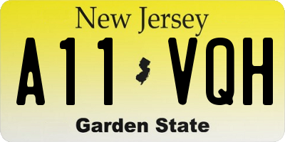NJ license plate A11VQH