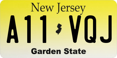 NJ license plate A11VQJ