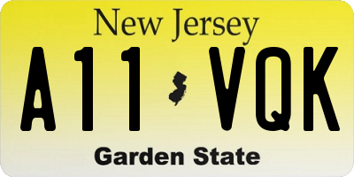 NJ license plate A11VQK