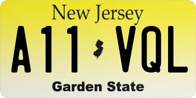 NJ license plate A11VQL