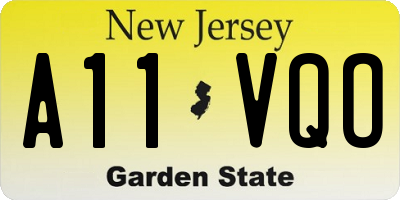 NJ license plate A11VQO