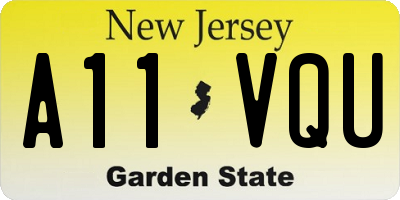 NJ license plate A11VQU
