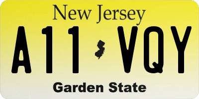 NJ license plate A11VQY