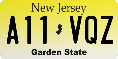 NJ license plate A11VQZ