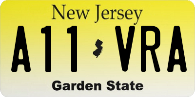 NJ license plate A11VRA