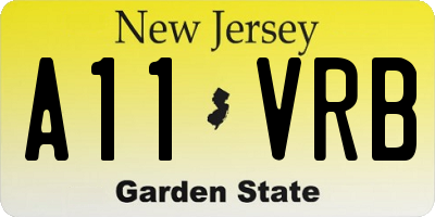 NJ license plate A11VRB