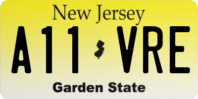 NJ license plate A11VRE