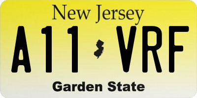 NJ license plate A11VRF