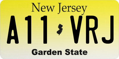 NJ license plate A11VRJ