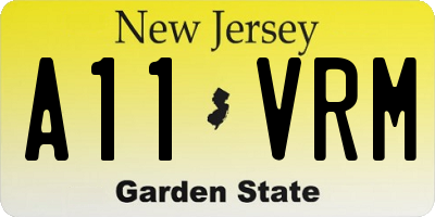 NJ license plate A11VRM