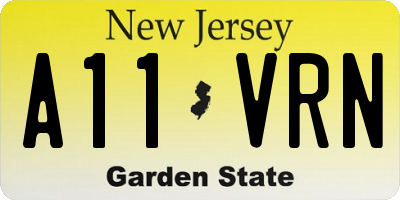 NJ license plate A11VRN