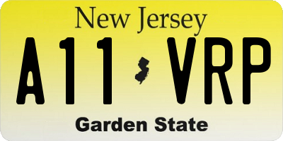 NJ license plate A11VRP