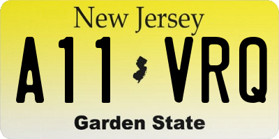 NJ license plate A11VRQ
