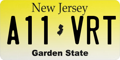 NJ license plate A11VRT