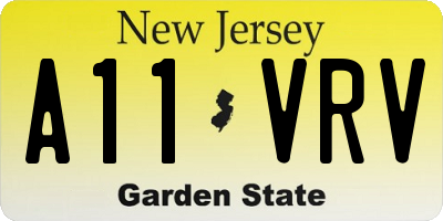 NJ license plate A11VRV