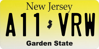NJ license plate A11VRW
