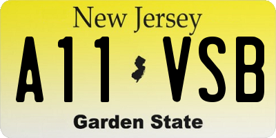 NJ license plate A11VSB