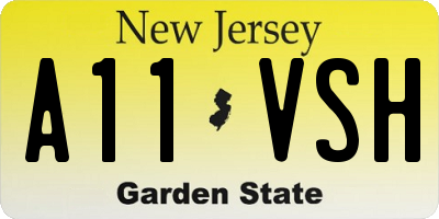 NJ license plate A11VSH