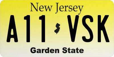 NJ license plate A11VSK