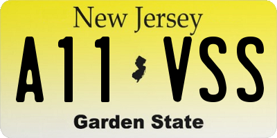 NJ license plate A11VSS