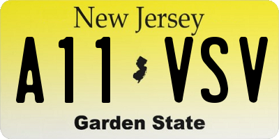 NJ license plate A11VSV